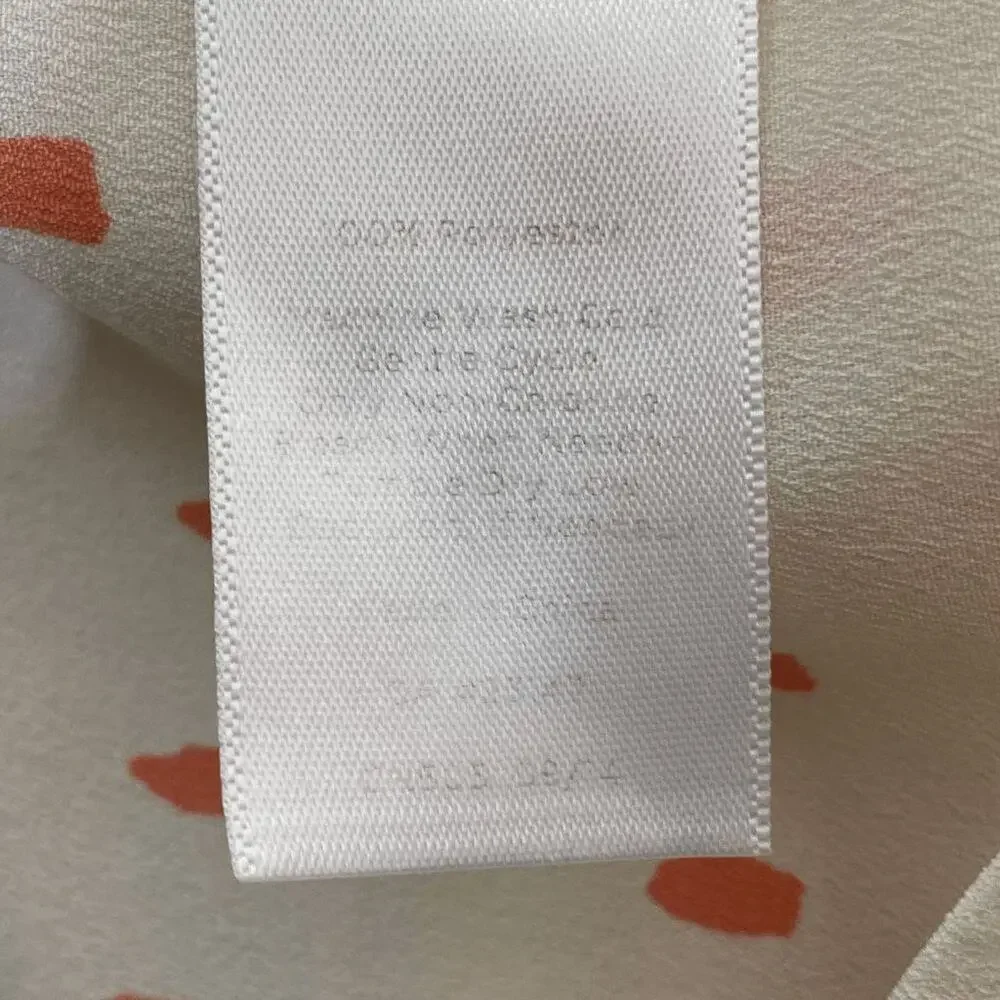 Talbots Nantucket Women's Cream & Orange Dotted Sleeveless Button-Down Blouse SM - Picture 5 of 13